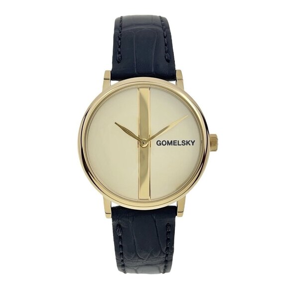 NEW Gomelsky By Shinola Agnes Varis Stripe Gold Plated Watch  display picture 1